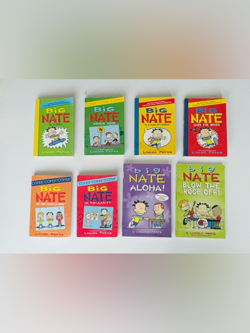 Big Nate Kids Book Set of 8 - Colorful Paper Covers